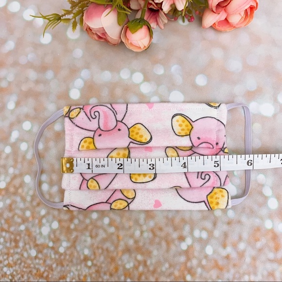 Child/girls fabric face mask filter pocket pink - Picture 5 of 8